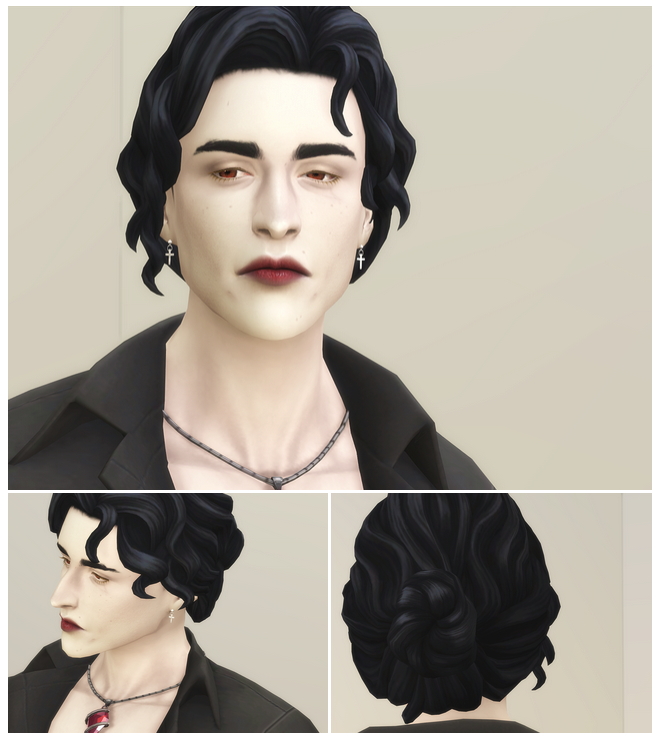 curly hair for the sims 4 male