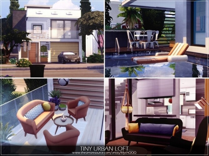 Sims 4 Tiny Urban Loft by MychQQQ at TSR