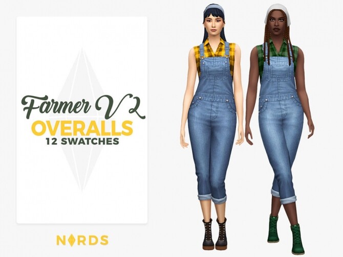 Sims 4 Farmer Overalls V2 by Nords at TSR
