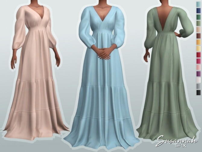 Sims 4 Susannah Dress by Sifix at TSR