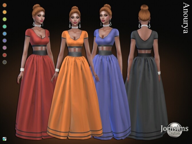 Sims 4 Anourya dress by  jomsims at TSR