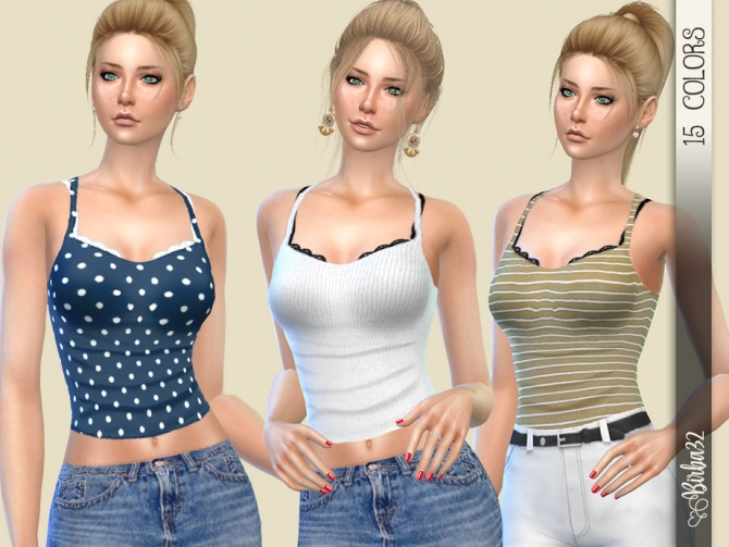 Olivia tank top by Birba32 at TSR » Sims 4 Updates