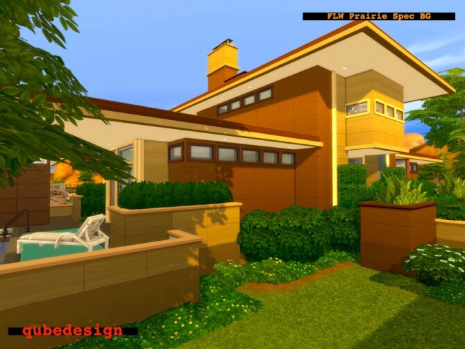 Sims 4 Frank Lloyd Wright Prairie Spec by QubeDesign at TSR