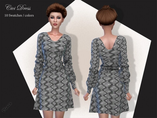 Sims 4 Cici Dress by pizazz at TSR