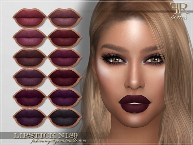Sims 4 FRS Lipstick N189 by FashionRoyaltySims at TSR
