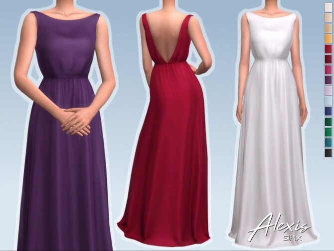 Sims 4 Alexis Dress by Sifix at TSR