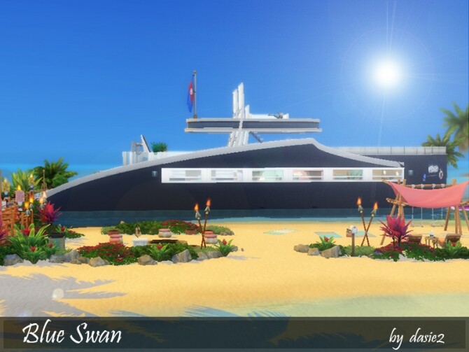 Sims 4 Blue Swan yacht by dasie2 at TSR