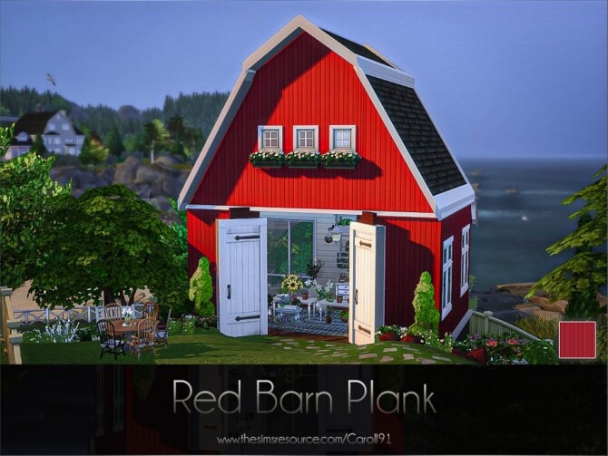 Sims 4 Red Barn Plank by Caroll91 at TSR