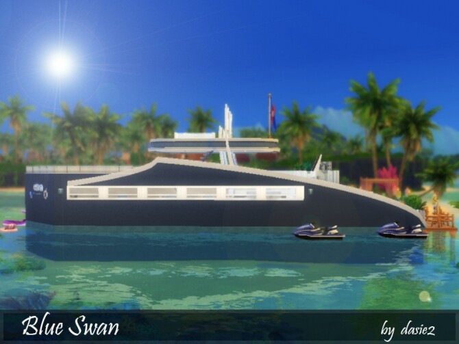 Sims 4 Blue Swan yacht by dasie2 at TSR