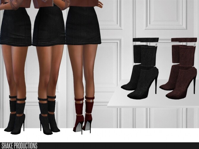 Sims 4 483 Leather high heeled boots by ShakeProductions at TSR