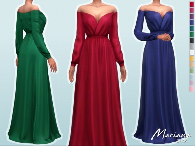 Sims 4 Mariana Dress by Sifix at TSR
