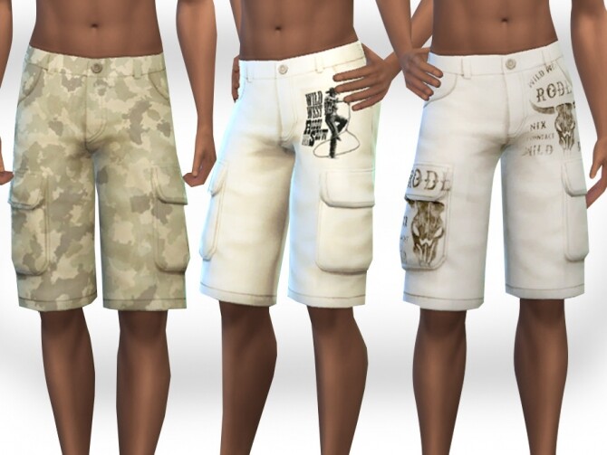 Sims 4 Men CountrySide Cargo Shorts by Saliwa at TSR