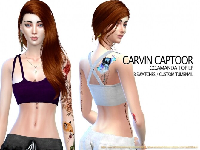 Sims 4 Amanda top LP by carvin captoor at TSR
