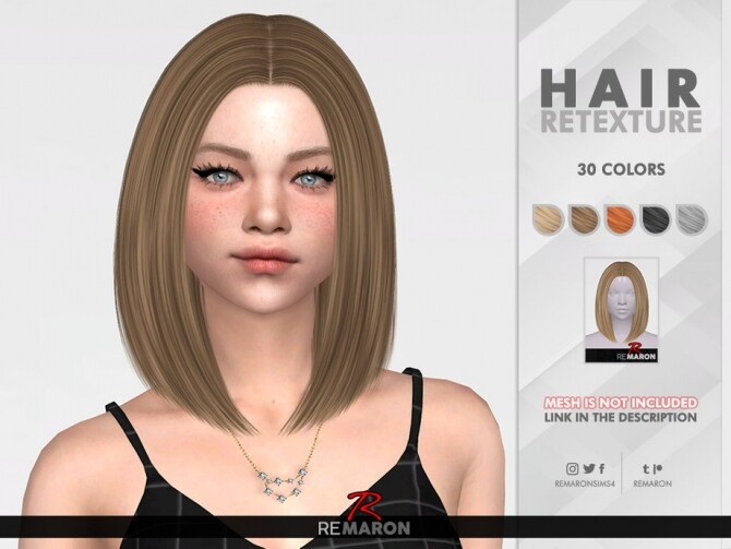 Sims 4 Olivia Hair Retexture by remaron at TSR