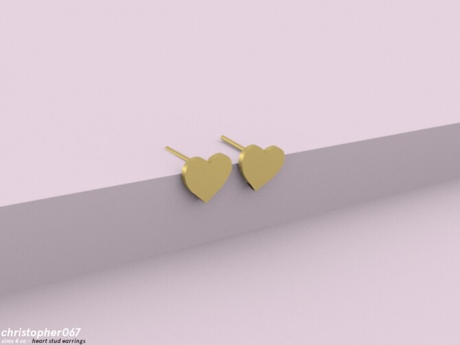 Sims 4 Heart Stud Earrings by Christopher067 at TSR
