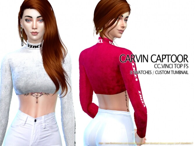 Sims 4 Vinci Top FS by carvin captoor at TSR