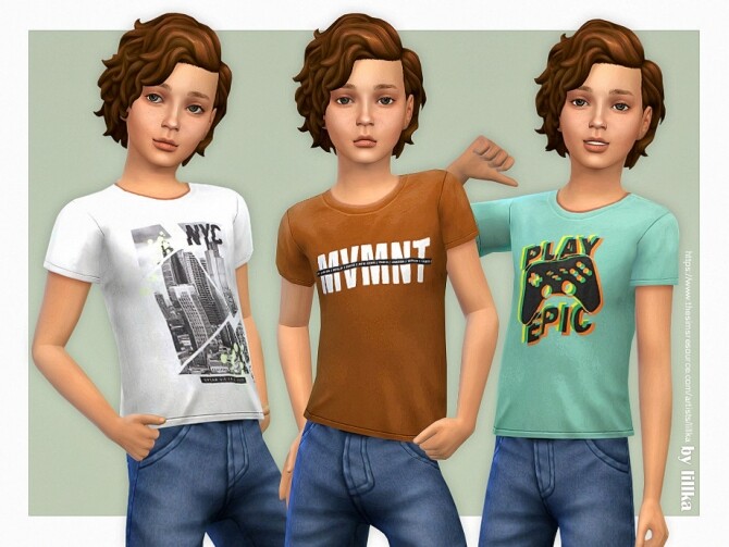 Sims 4 T Shirt Collection for Boys P19 by lillka at TSR