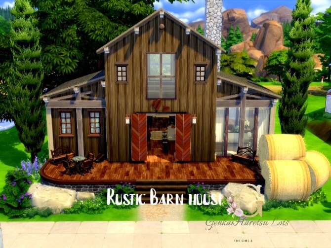 Sims 4 Rustic Barn house by GenkaiHaretsu at TSR