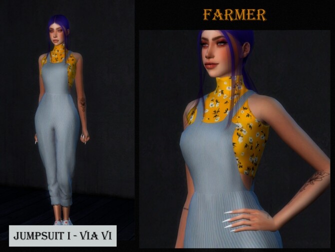 Sims 4 JUMPSUIT I FARMER VI by Viy Sims at TSR
