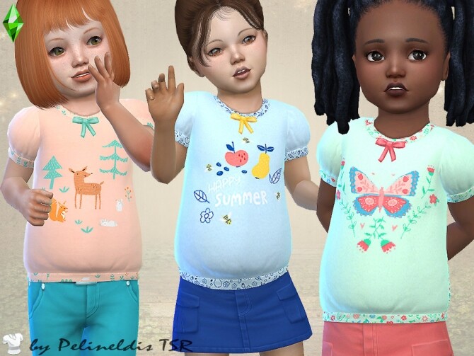 Sims 4 Toddler Girl Summer Blouse by Pelineldis at TSR