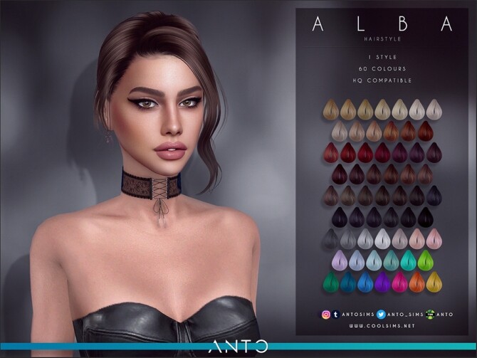 Sims 4 Alba Hairstyle by Anto at TSR