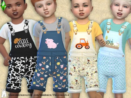 Toddler Farm Life Overall by Pelineldis at TSR » Sims 4 Updates