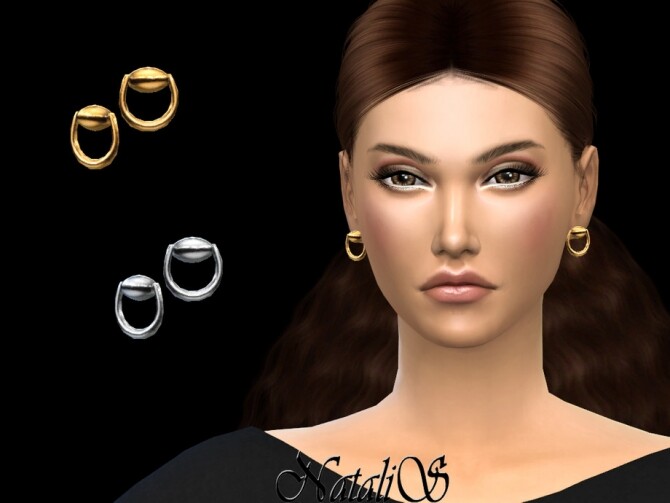 Sims 4 Horse bit stud earrings by NataliS at TSR