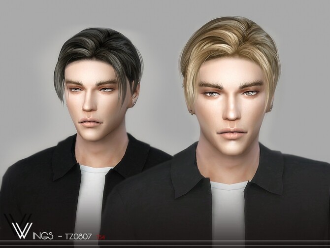 Sims 4 WINGS TZ0807 hair for males by wingssims at TSR