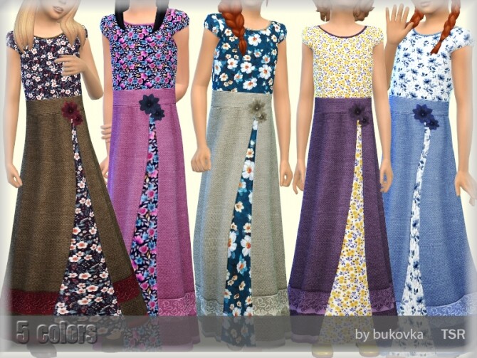 Sims 4 Farm Dress by bukovka at TSR