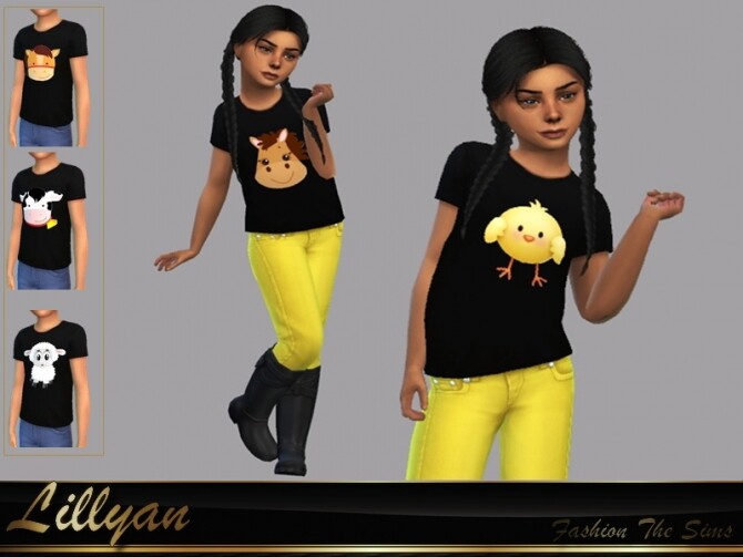 Sims 4 Shirts farm kids by LYLLYAN at TSR