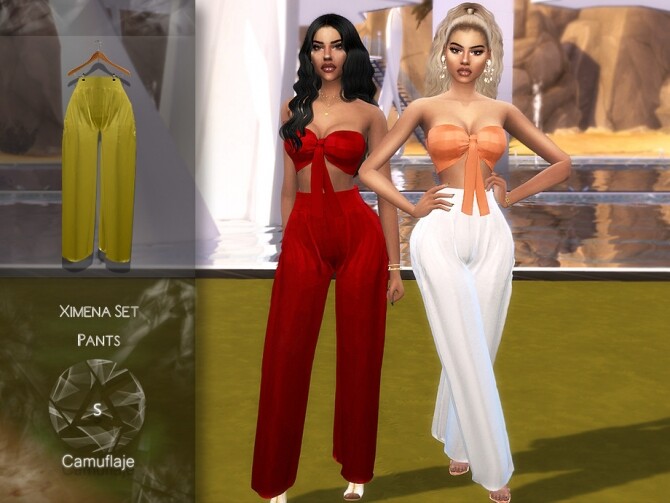 Sims 4 Ximena Set Pants by Camuflaje at TSR