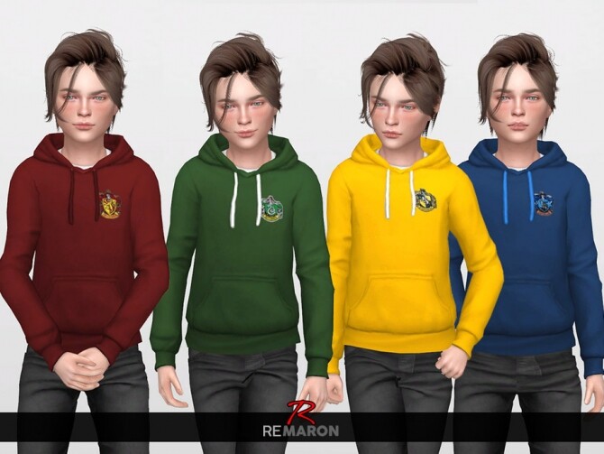 Sims 4 Harry Potter Hoodie for Kids 01 by remaron at TSR