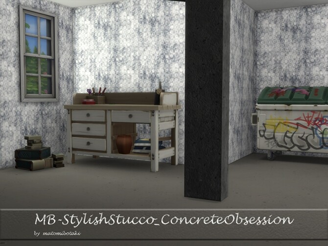 Sims 4 MB Stylish Stucco Concrete Obsession by matomibotaki at TSR