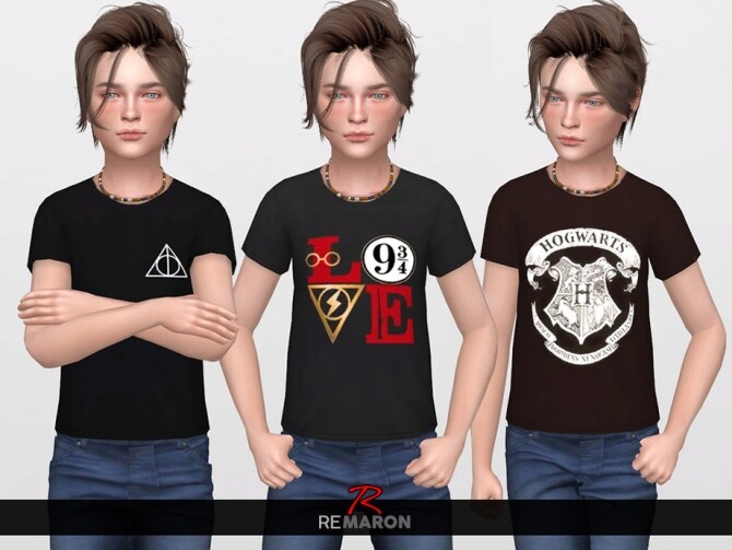 Sims 4 Harry Potter shirt for Kids 01 by remaron at TSR