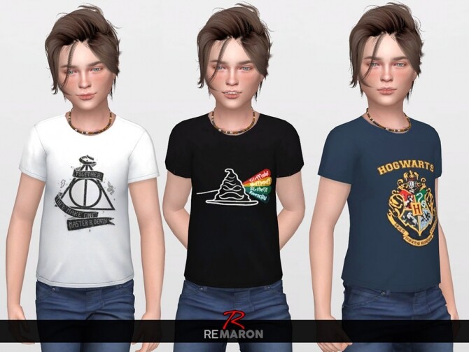 Sims 4 Harry Potter shirt for Kids 01 by remaron at TSR