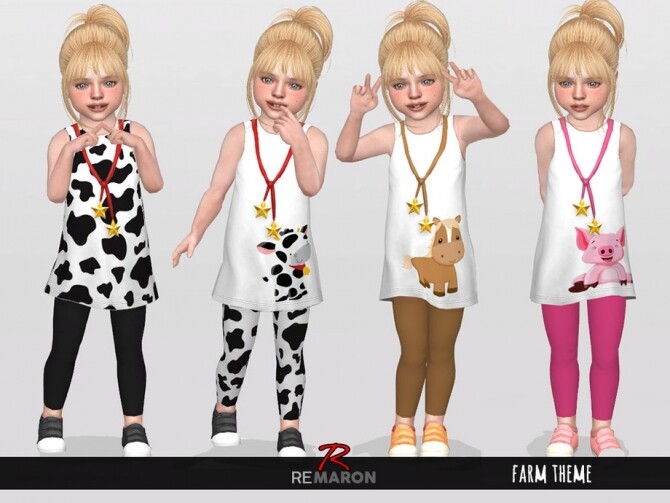 Sims 4 Farm Outfits for Girls 01 by remaron at TSR