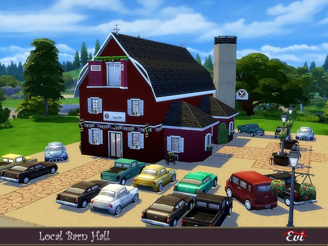 Sims 4 Local barn hall by evi at TSR