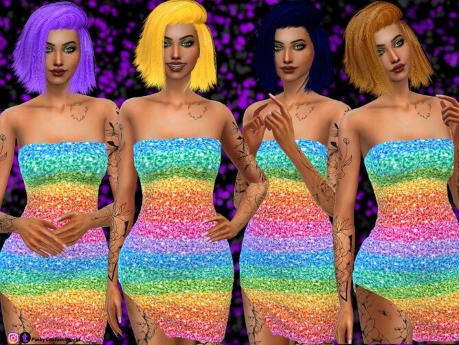 Sims 4 Recolor Stealthics High Life hair by PinkyCustomWorld at TSR