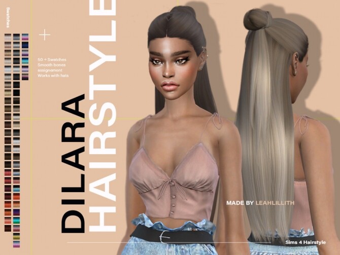 Sims 4 Dilara Hairstyle by LeahLillith at TSR