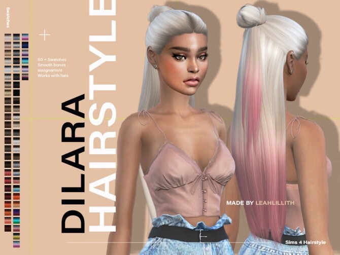 Sims 4 Dilara Hairstyle by LeahLillith at TSR