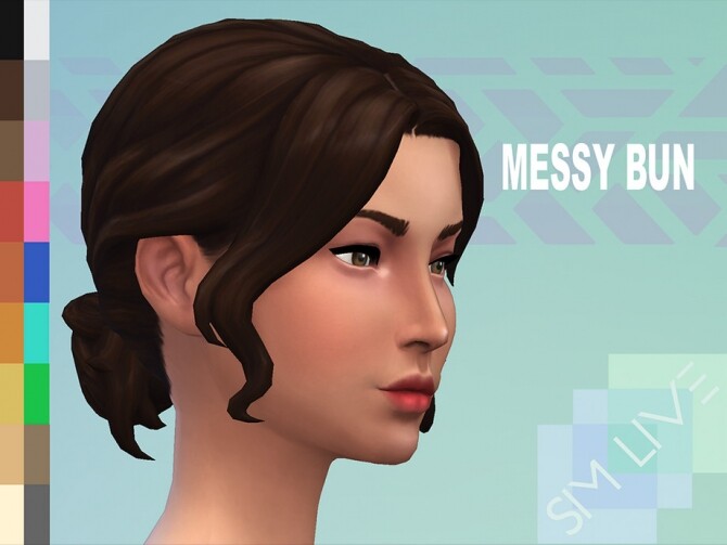 Sims 4 Messy Bun teen   elder by KikiSimLive at TSR