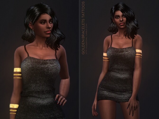 Sims 4 Golden Bracelets tattoos by sugar owl at TSR