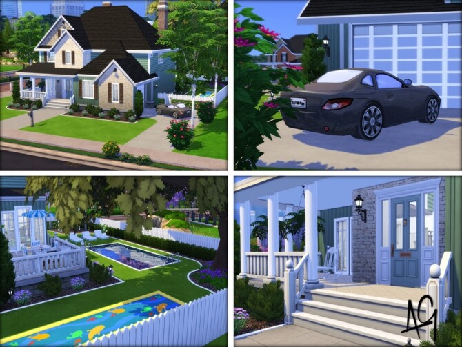 Sims 4 Suburb ish home by ALGbuilds at TSR