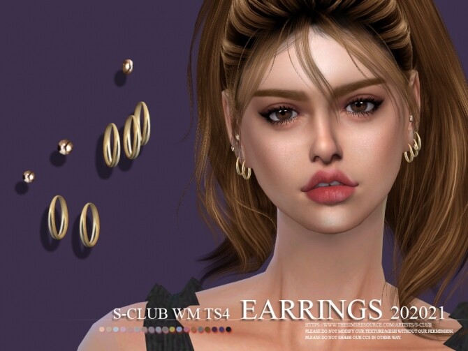 Sims 4 EARRINGS 202021 by S Club WM at TSR