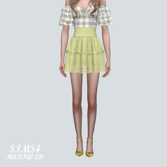 Sims 4 Lace Mini Skirt at Marigold