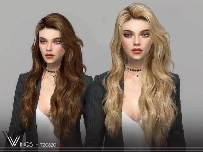 Sims 4 WINGS TZ0820 hair by wingssims at TSR