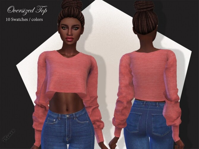 Sims 4 Oversized Top by pizazz at TSR