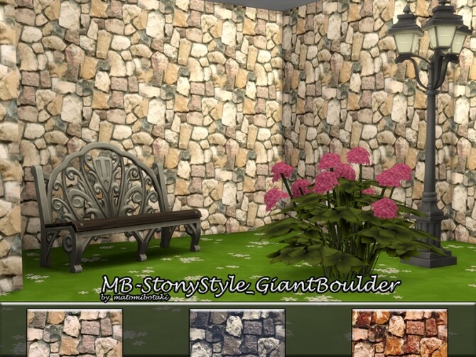 Sims 4 MB Stony Style Giant Boulder by matomibotaki at TSR