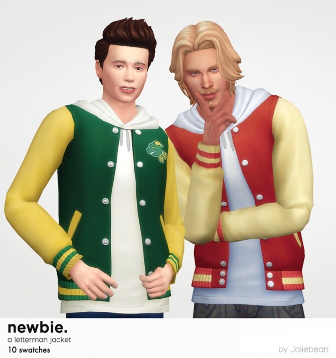 Sims 4 Newbie letterman jacket at Joliebean