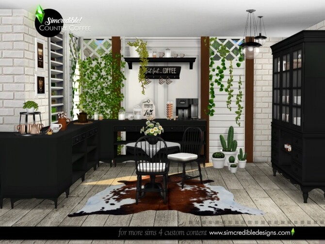 Sims 4 Country Coffee Dining Area by SIMcredible at TSR